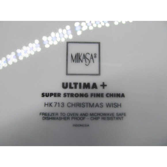 Mikasa Christmas Wish 8 1/2" Salad Plate Ultima + Super Strong China HK713 - Picture 6 of 8